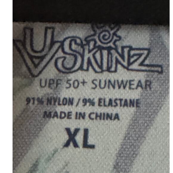 UV Skinz Coverup UPF 50+ Sunwear Beach Swim Maxi Dress Turquoise Tropical Sz XL - Picture 5 of 6